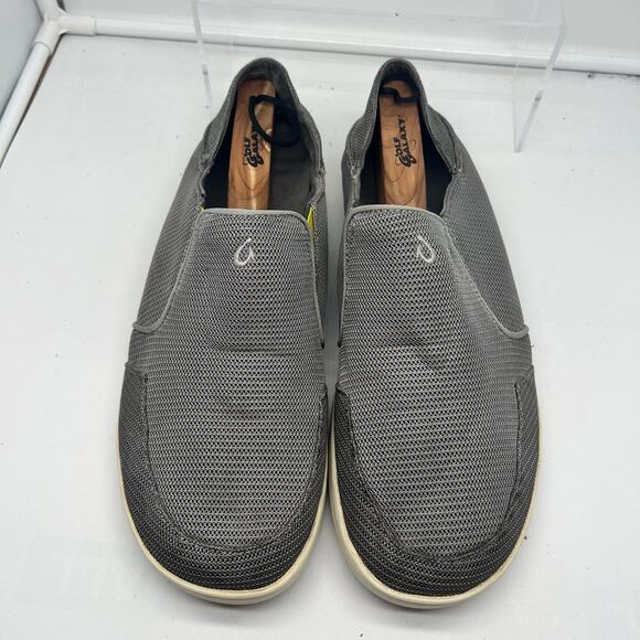 Olukai Shoes Mens 13 Nohea Mesh Gray Slip On Casual Boat Loafer Sneakers - Picture 3 of 8